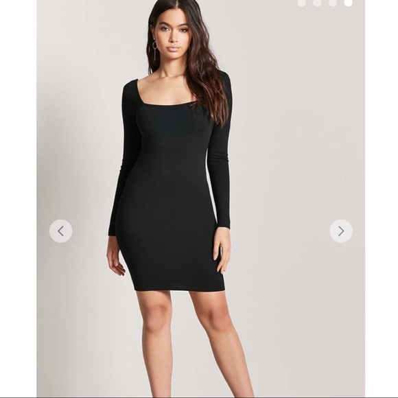 Forever 21 Long Sleeve Square Neck Dress - Picture 2 of 7